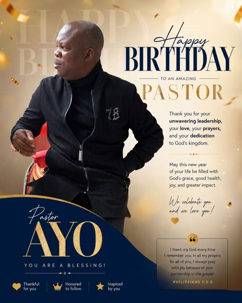 pastor ayo happy birthday flier